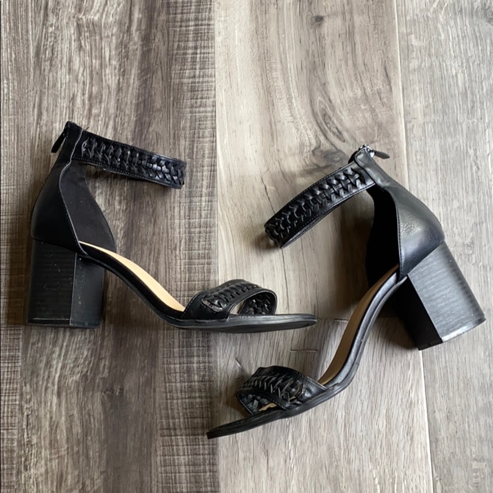 Black heeled sandals